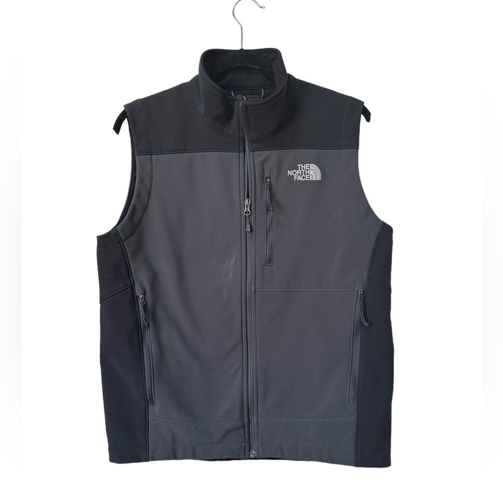 The North Face grey and black full zip vest men’s small